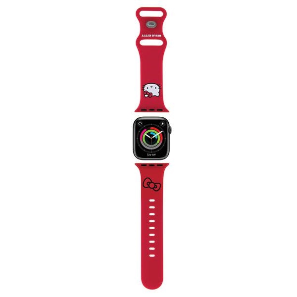 Hello Kitty silikoninis Kitty galvos dirželis skirtas Apple Watch 38/40/41mm – raudonas