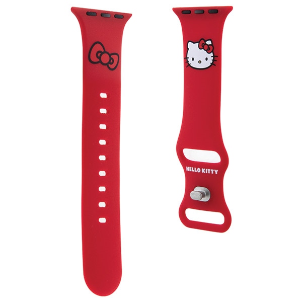 Hello Kitty silikoninis Kitty galvos dirželis skirtas Apple Watch 38/40/41mm – raudonas