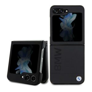 BMW Leather Hot Stamp dėklas Galaxy Z Flip5 – juodas