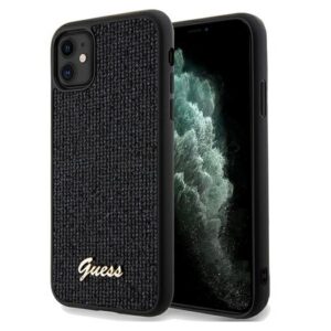 Guess Disco Metal Script dėklas iPhone 11 / XR – juodas