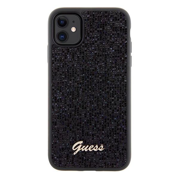 Guess Disco Metal Script dėklas iPhone 11 / XR – juodas