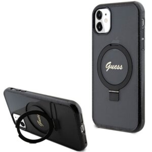 Guess MagSafe dėklas su žiedu iPhone 11/XR – juodas