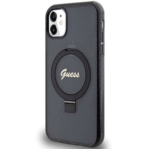 Guess MagSafe dėklas su žiedu iPhone 11/XR – juodas