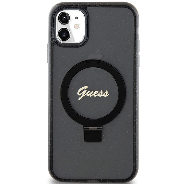 Guess MagSafe dėklas su žiedu iPhone 11/XR – juodas