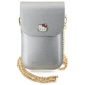 Hello Kitty Leather Metal Logo Chain rankinys - sidabrinė