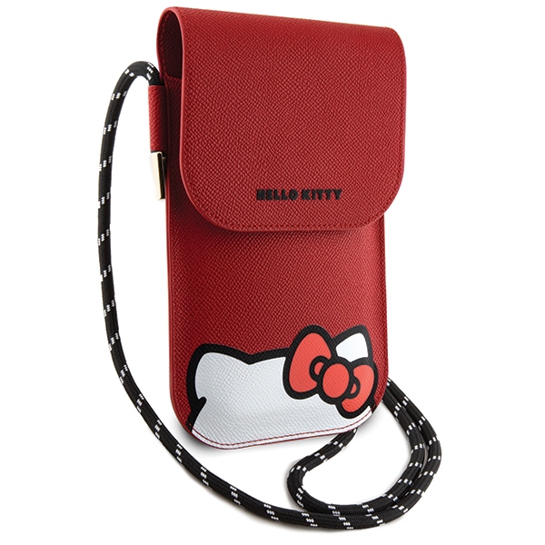 Hello Kitty Leather Hiding Kitty Cord rankinys - raudona
