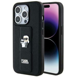 Karl Lagerfeld Gripstand dėklas iPhone 14 Pro – juodas