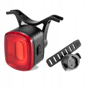 Rockbros Q2S LED galinė dviračio lempa su Smart Stop sistema + USB-C - USB-A kabelis - juoda