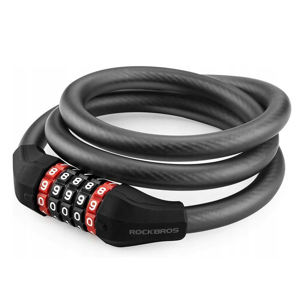 Rockbros RKS507-1BK dviračio spyna su kombinacija 1.8 m - juoda