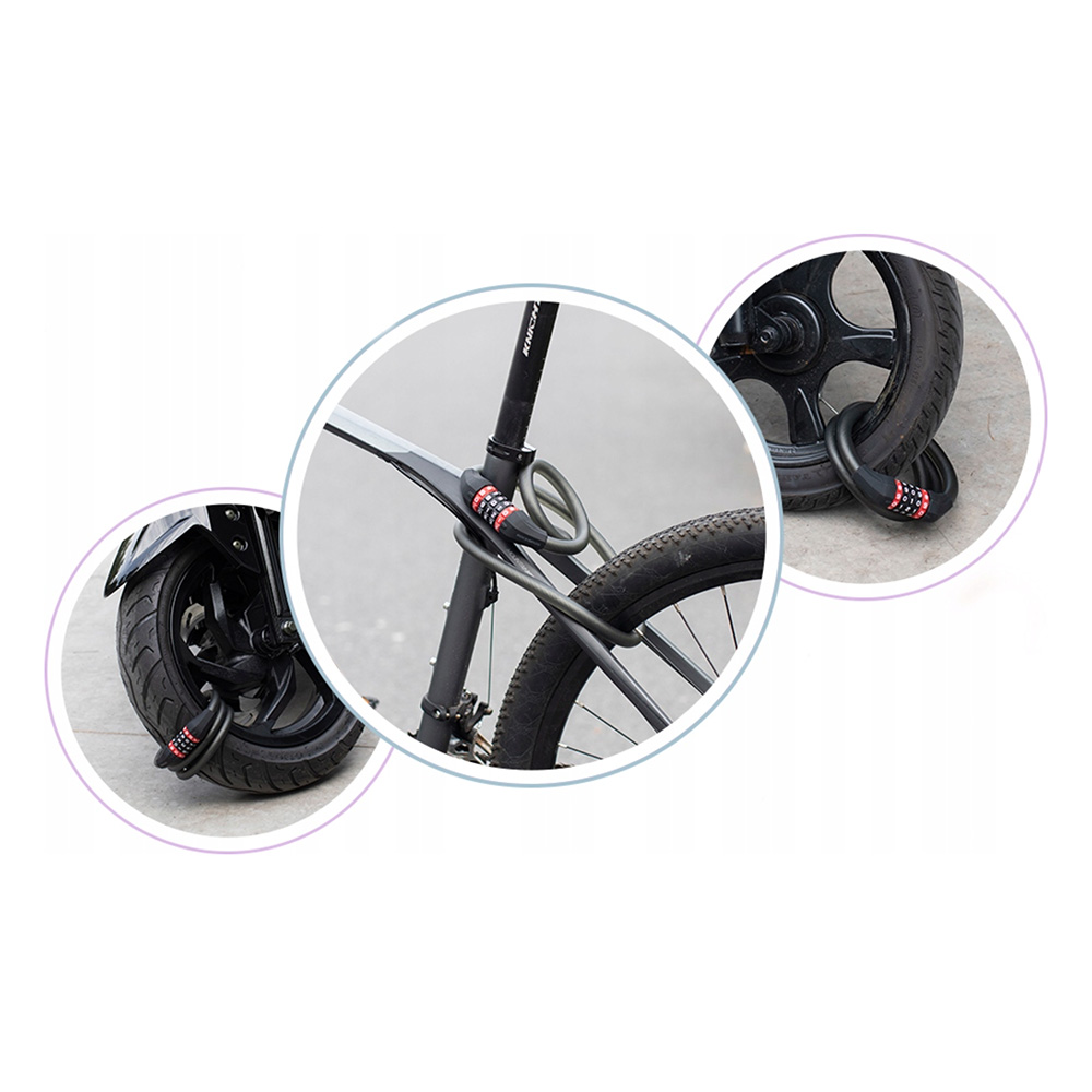Rockbros RKS507-1BK dviračio spyna su kombinacija 1.8 m - juoda