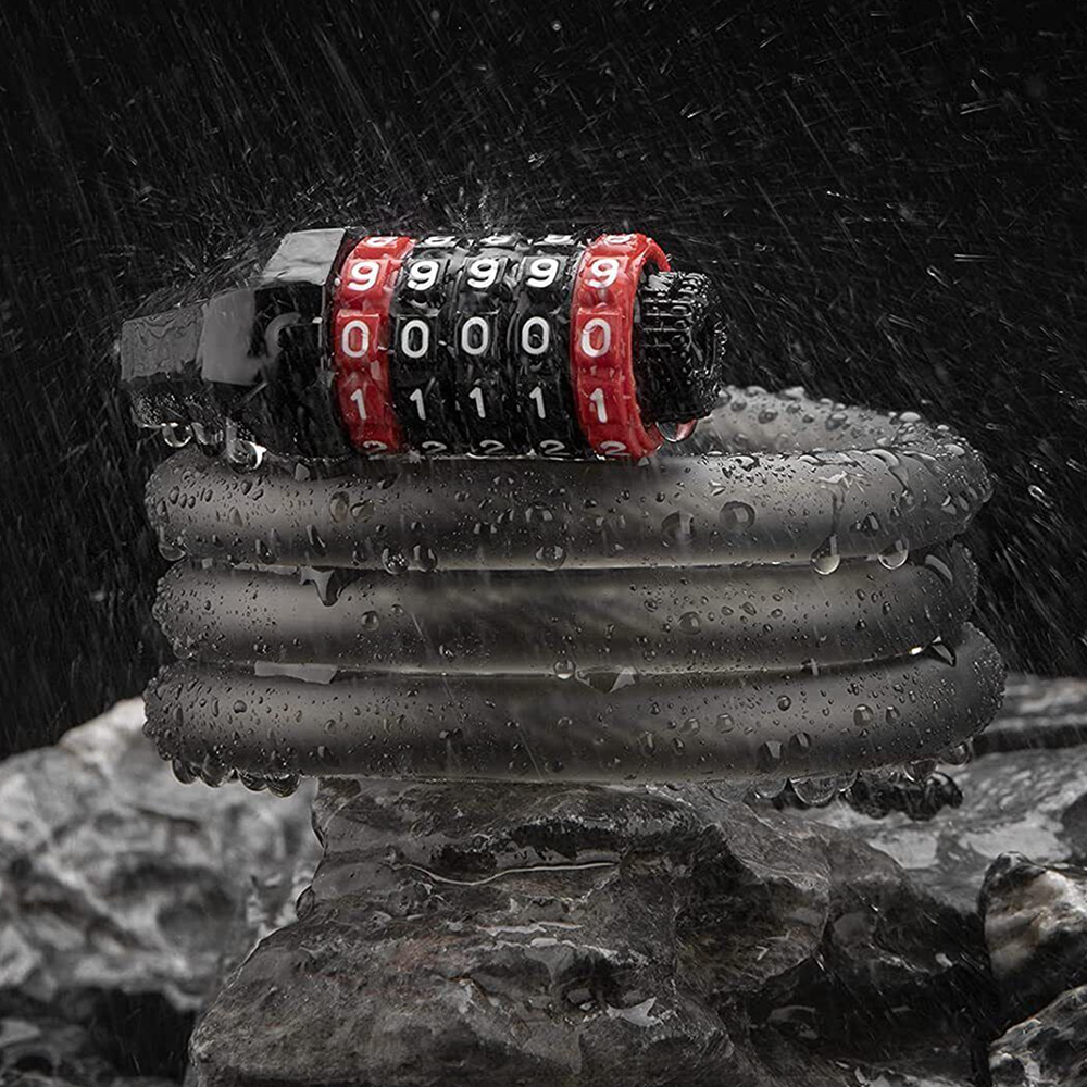 Rockbros RKS507-1BK dviračio spyna su kombinacija 1.8 m - juoda