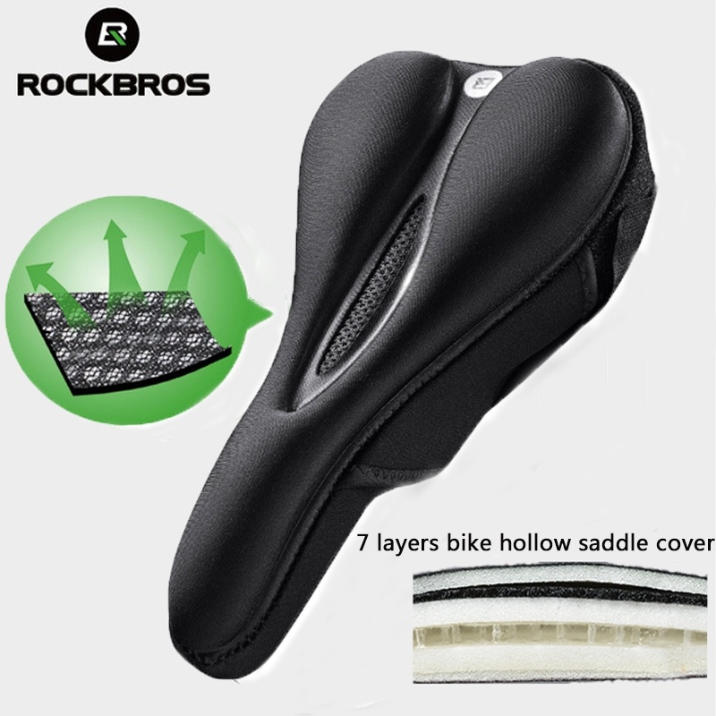 Rockbros LF047-S silikono gelio dviračio sėdynės užvalkalas, M dydis - juoda