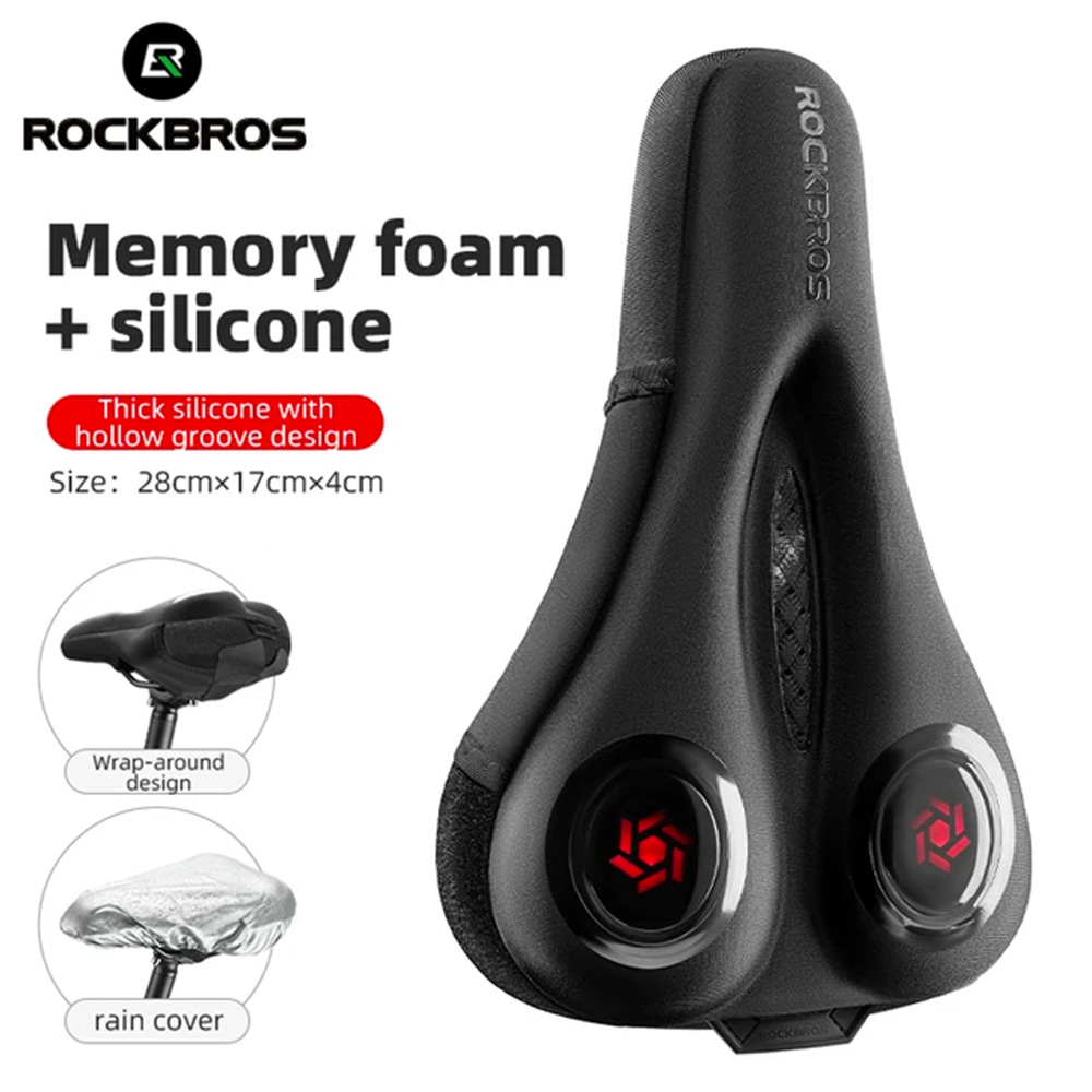 Rockbros LF044R sėdynės užvalkalas + lietaus apsauga - juodas ir raudonas