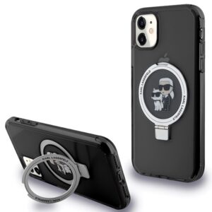 Karl Lagerfeld MagSafe dėklas su žiedu iPhone 11/XR – juodas