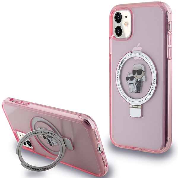 Karl Lagerfeld MagSafe dėklas iPhone 11/XR – rožinis