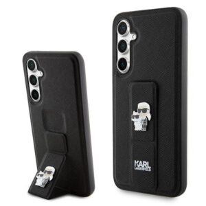 Karl Lagerfeld Gripstand Saffiano dėklas Galaxy S23 FE – juodas