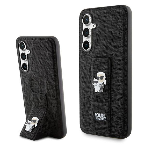 Karl Lagerfeld Gripstand Saffiano dėklas Galaxy S23 FE – juodas