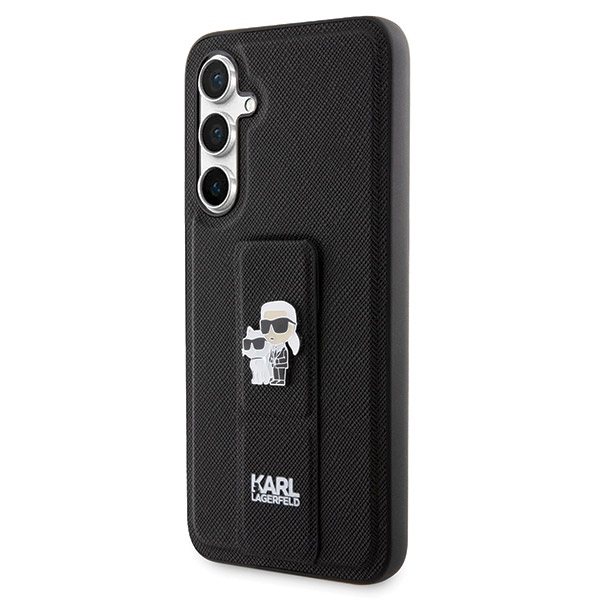 Karl Lagerfeld Gripstand Saffiano dėklas Galaxy S23 FE – juodas