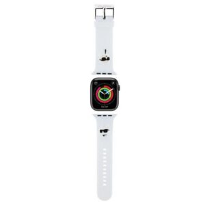 Karl Lagerfeld 3D guminis Karl&Choupette Heads dirželis Apple Watch 38/40/41mm - baltas