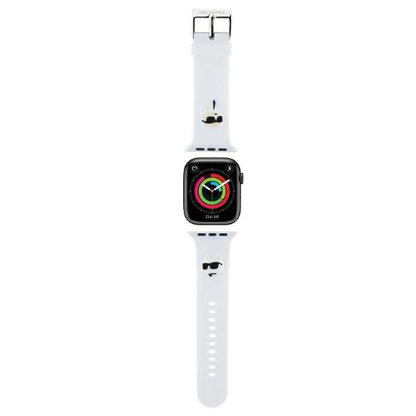 Karl Lagerfeld 3D guminis Karl&Choupette Heads dirželis Apple Watch 38/40/41mm - baltas