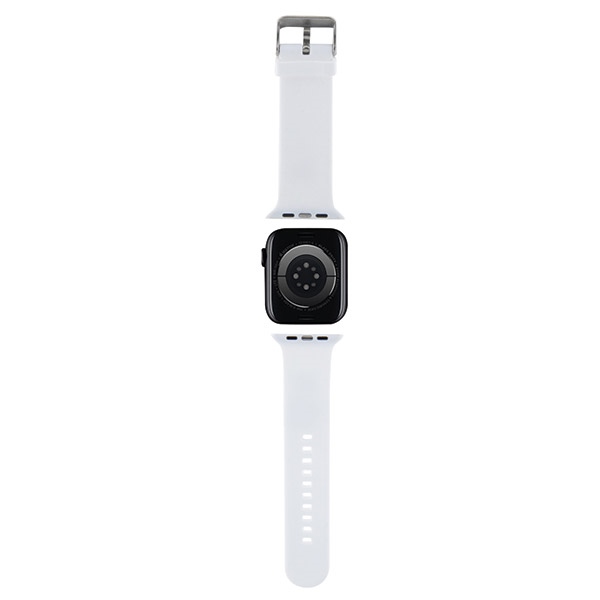 Karl Lagerfeld 3D guminis Karl&Choupette Heads dirželis Apple Watch 38/40/41mm - baltas