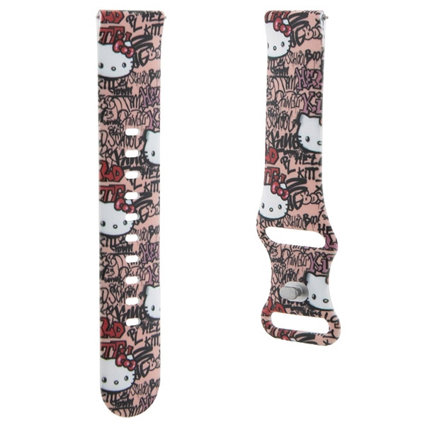 Hello Kitty Silicone Tags Graffiti dirželis universalus 20mm - rožinis