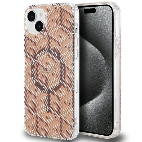 Guess MagSafe dėklas iPhone 15/14/13 (6,1") – rudas