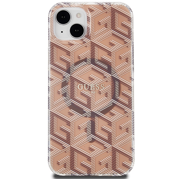 Guess MagSafe dėklas iPhone 15/14/13 (6,1") – rudas