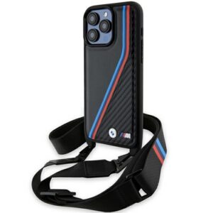 BMW M Edition Carbon Tricolor dėklas iPhone 15 Pro – juodas