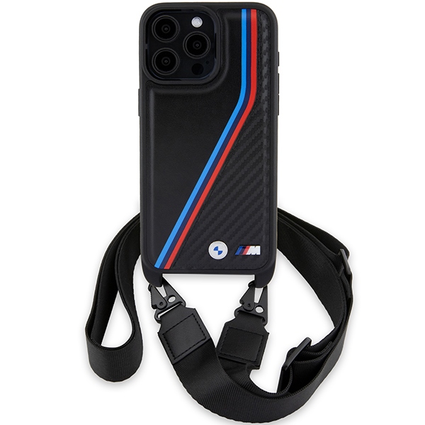 BMW M Edition Carbon Tricolor dėklas iPhone 15 Pro – juodas