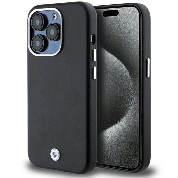 BMW Signature Wrapped Metal MagSafe dėklas iPhone 14 Pro - juodas