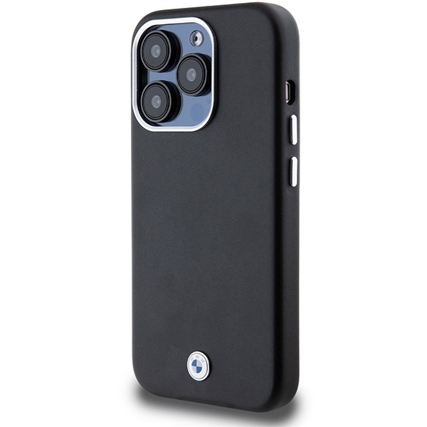 BMW Signature Wrapped Metal MagSafe dėklas iPhone 14 Pro - juodas