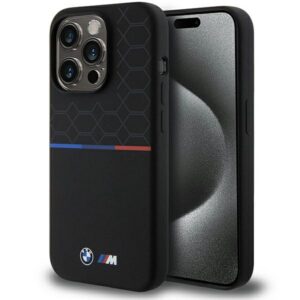 BMW M MagSafe silikoninis dėklas iPhone 15 Pro – juodas