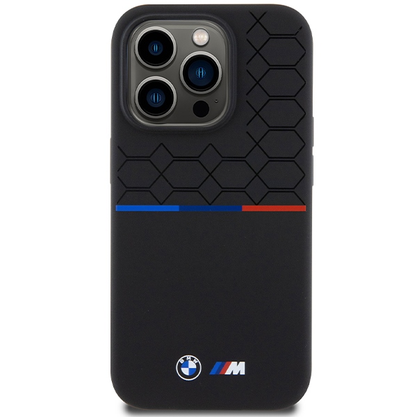 BMW M MagSafe silikoninis dėklas iPhone 15 Pro – juodas
