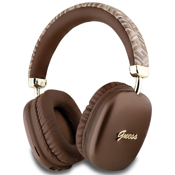Guess GCube Metallic Script Logo Bluetooth virš ausies ausinės - ruda