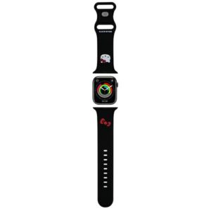 Hello Kitty silikoninis Kitty galvos dirželis skirtas Apple Watch 42/44/45/49mm – juodas