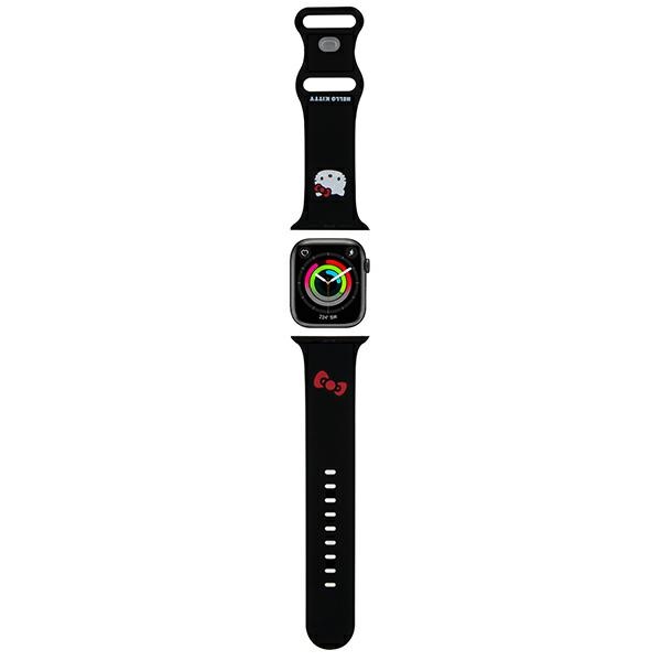 Hello Kitty silikoninis Kitty galvos dirželis skirtas Apple Watch 42/44/45/49mm – juodas