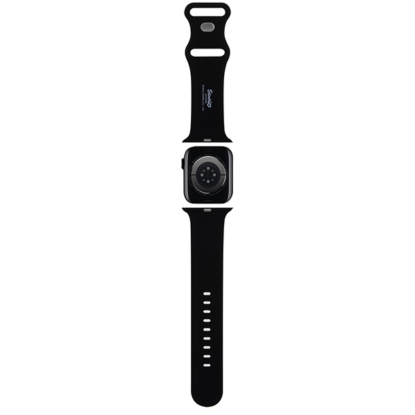 Hello Kitty silikoninis Kitty galvos dirželis skirtas Apple Watch 42/44/45/49mm – juodas
