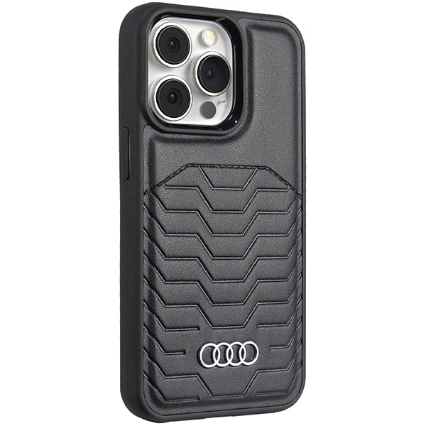 Audi MagSafe dėklas iPhone 13/13 Pro – juodas, eko oda