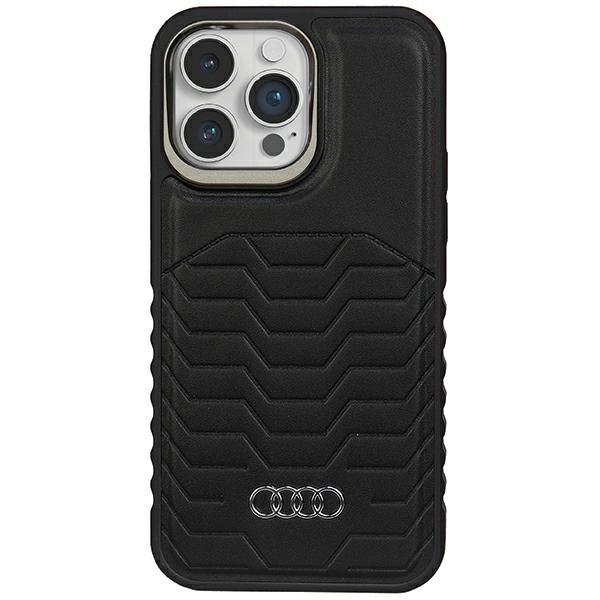 Audi sintetinės odos MagSafe dėklas iPhone 14 Pro Max – juodas