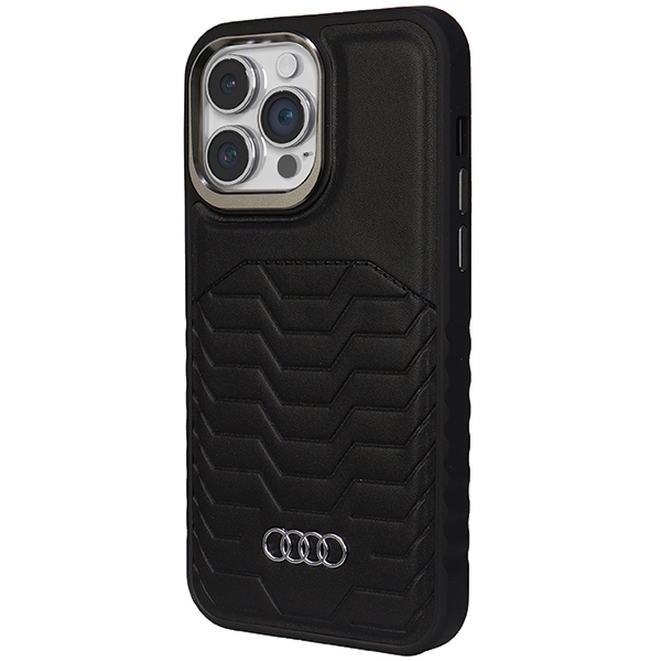 Audi sintetinės odos MagSafe dėklas iPhone 14 Pro Max – juodas