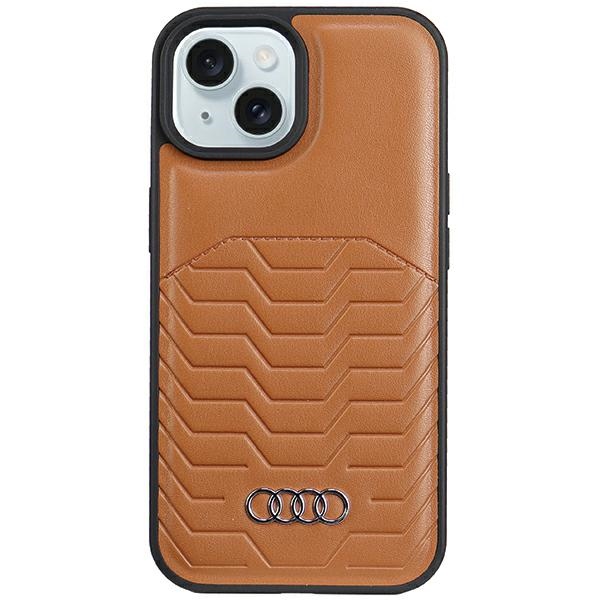 Audi MagSafe eko odos dėklas iPhone 15 Plus/14 Plus – rudas
