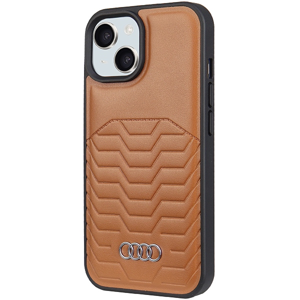 Audi MagSafe eko odos dėklas iPhone 15 Plus/14 Plus – rudas