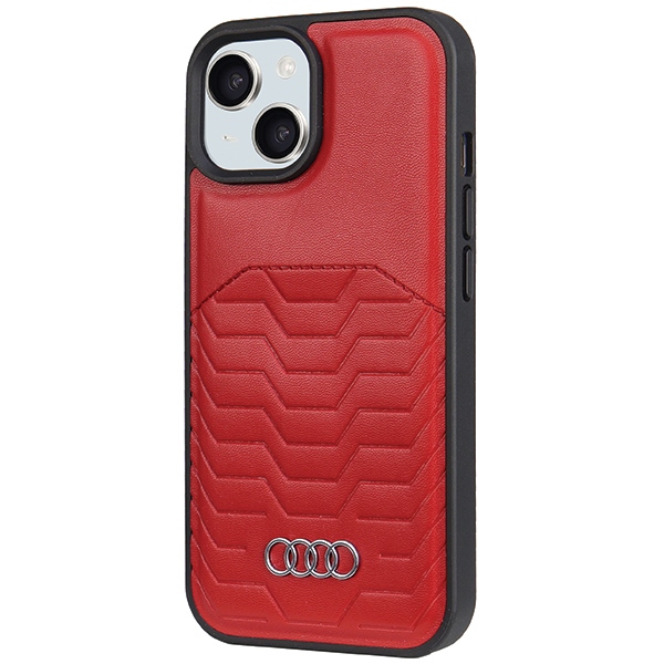 Audi MagSafe eko odos dėklas iPhone 15 Plus/14 Plus – raudonas