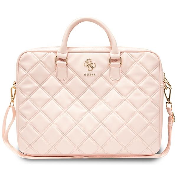 Guess Quilted 4G krepšys 16" nešiojamajam kompiuteriui – rožinis