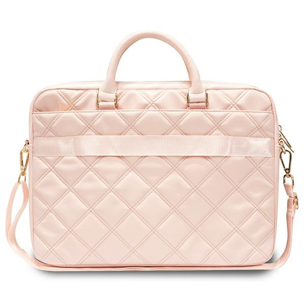 Guess Quilted 4G krepšys 16" nešiojamajam kompiuteriui – rožinis