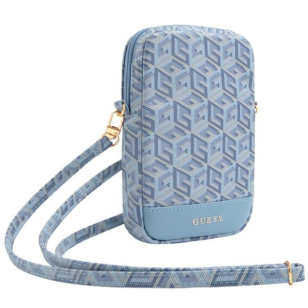 Guess Zip GCube Bottom Stripe telefono krepšys - mėlyna
