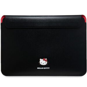 Hello Kitty PU Metal Logo dėklas 14" nešiojamajam kompiuteriui - juodas