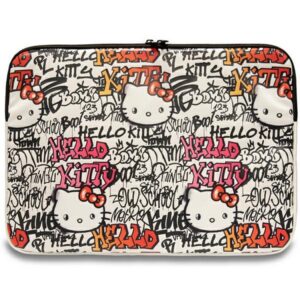 Hello Kitty PU Metal Logo dėklas 14" nešiojamajam kompiuteriui - smėlinis