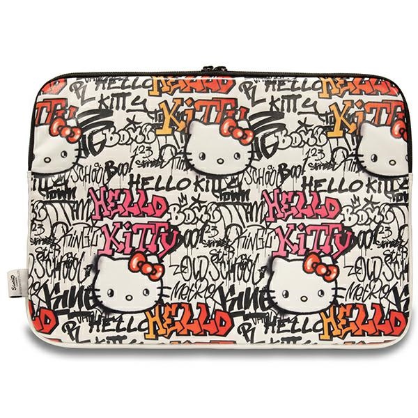 Hello Kitty PU Metal Logo dėklas 14" nešiojamajam kompiuteriui - smėlinis